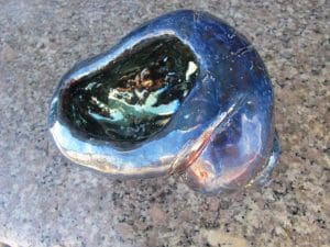 Blue snail sculpture